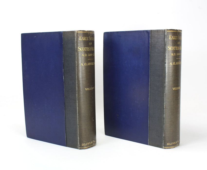 Early Sources of Scottish History A.D. 500 to 1286, Alan Orr Anderson, 1922, No. 1 of only 16 sets, signed by Publisher