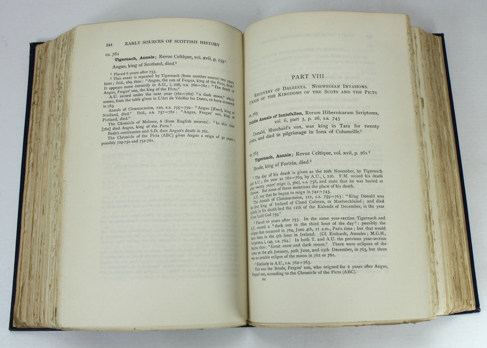 Early Sources of Scottish History A.D. 500 to 1286, Alan Orr Anderson, 1922, No. 1 of only 16 sets, signed by Publisher