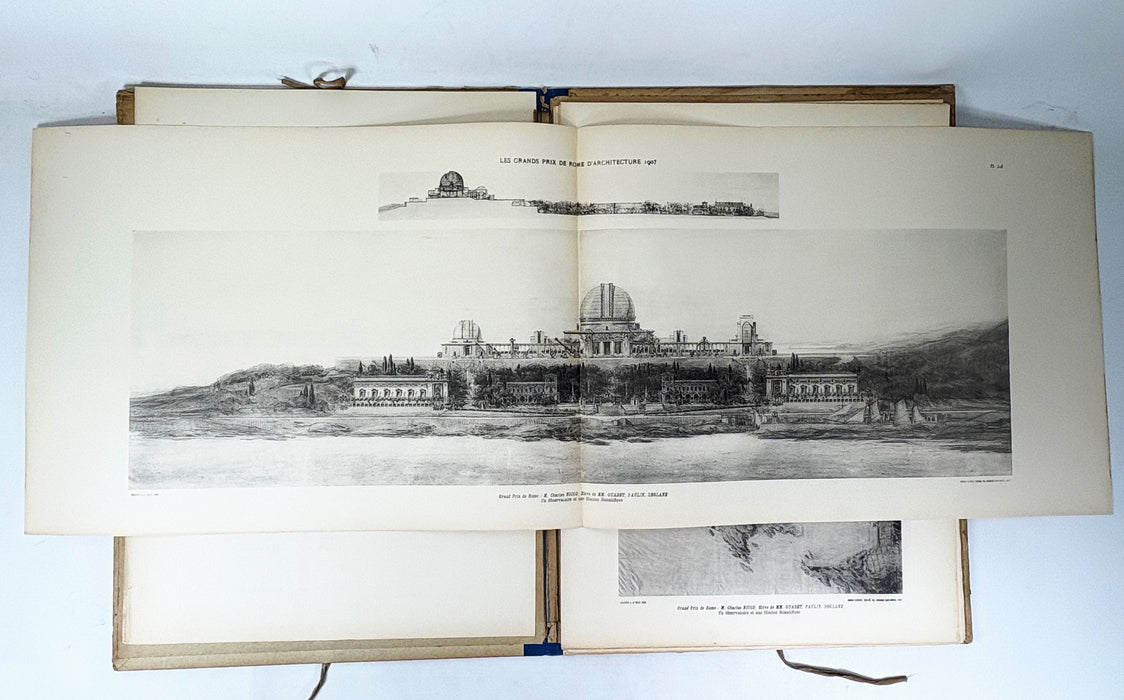 Ecole Nationale Des Beaux-Arts; Les Grand Prix de Rome d'Architecture, 1907 Folio of Architectural Plates