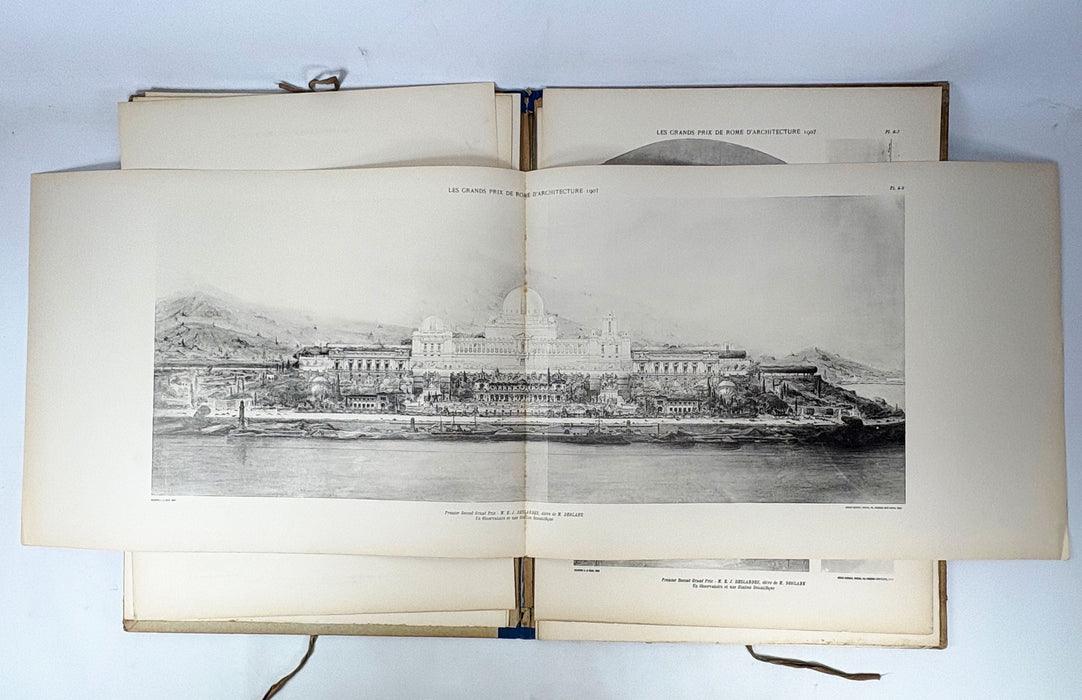 Ecole Nationale Des Beaux-Arts; Les Grand Prix de Rome d'Architecture, 1907 Folio of Architectural Plates