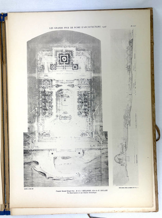 Ecole Nationale Des Beaux-Arts; Les Grand Prix de Rome d'Architecture, 1907 Folio of Architectural Plates