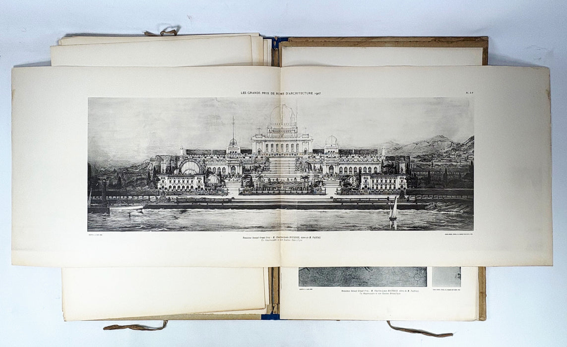 Ecole Nationale Des Beaux-Arts; Les Grand Prix de Rome d'Architecture, 1907 Folio of Architectural Plates