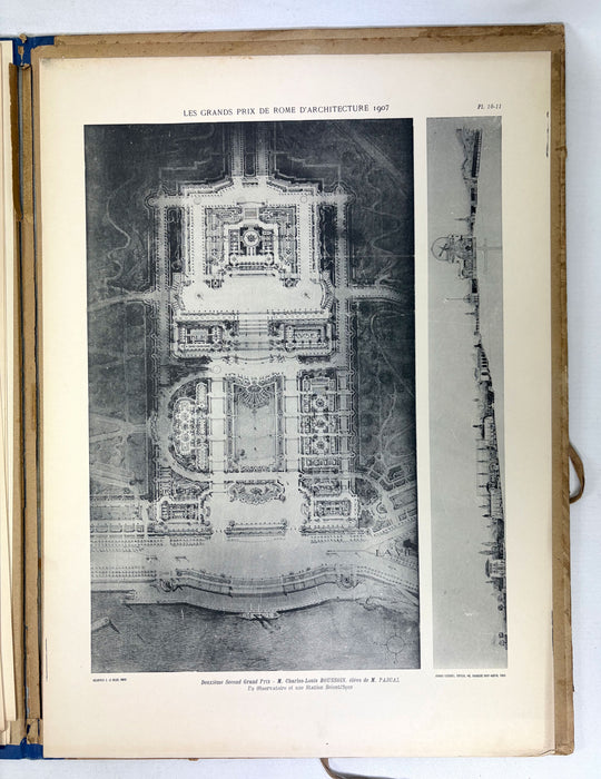 Ecole Nationale Des Beaux-Arts; Les Grand Prix de Rome d'Architecture, 1907 Folio of Architectural Plates