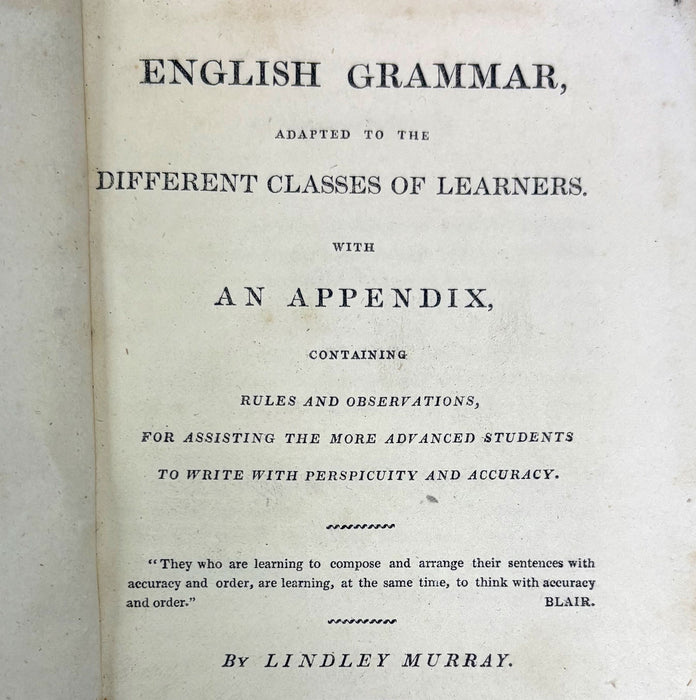 English Grammar Adapted to the Different Classes of Learners, Lindley Murray, 1829
