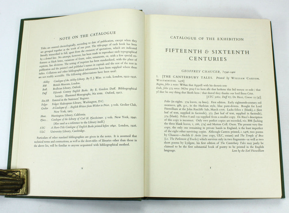 English Poetry; An Illustrated Catalogue of First and Early Editions Exhibited in 1947 at 7 AldemarleStreet, London, John Hayward, 1950 numbered, limited edition
