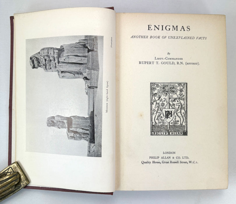 Enigmas; Another Book of Unexplained Facts, by Rupert T. Gould. Published by Philip Allan, 1929.