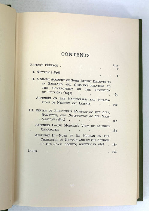 Essays on the Life and Work of Newton, by Augustus De Morgan, Open Court Publishing Company, 1914