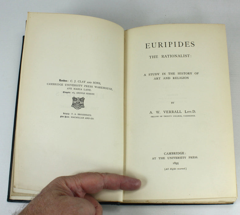 Euripides The Rationalist; A Study in the History of Art and Religion, A.W. Verrall, 1895