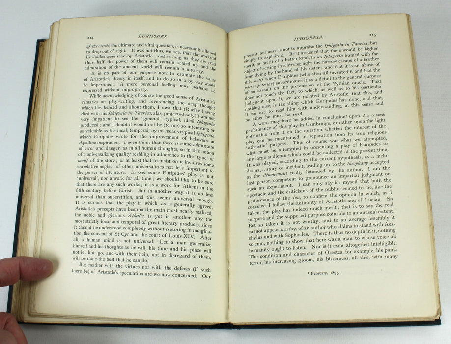 Euripides The Rationalist; A Study in the History of Art and Religion, A.W. Verrall, 1895