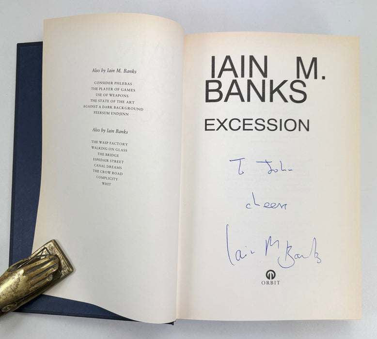 Excession, Iain M. Banks, Signed first edition, 1996