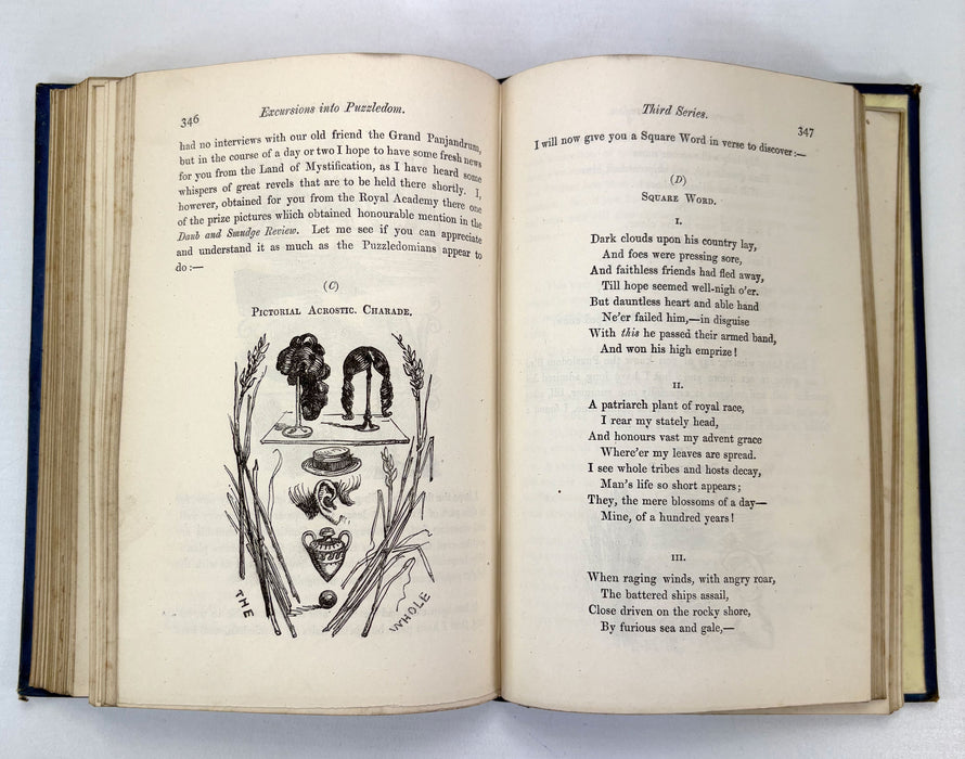 Excursions into Puzzledom; A Book of Charades, Acrostics, Enigmas, Conundrums, by the Late Tom Hood and His Sister, 1879