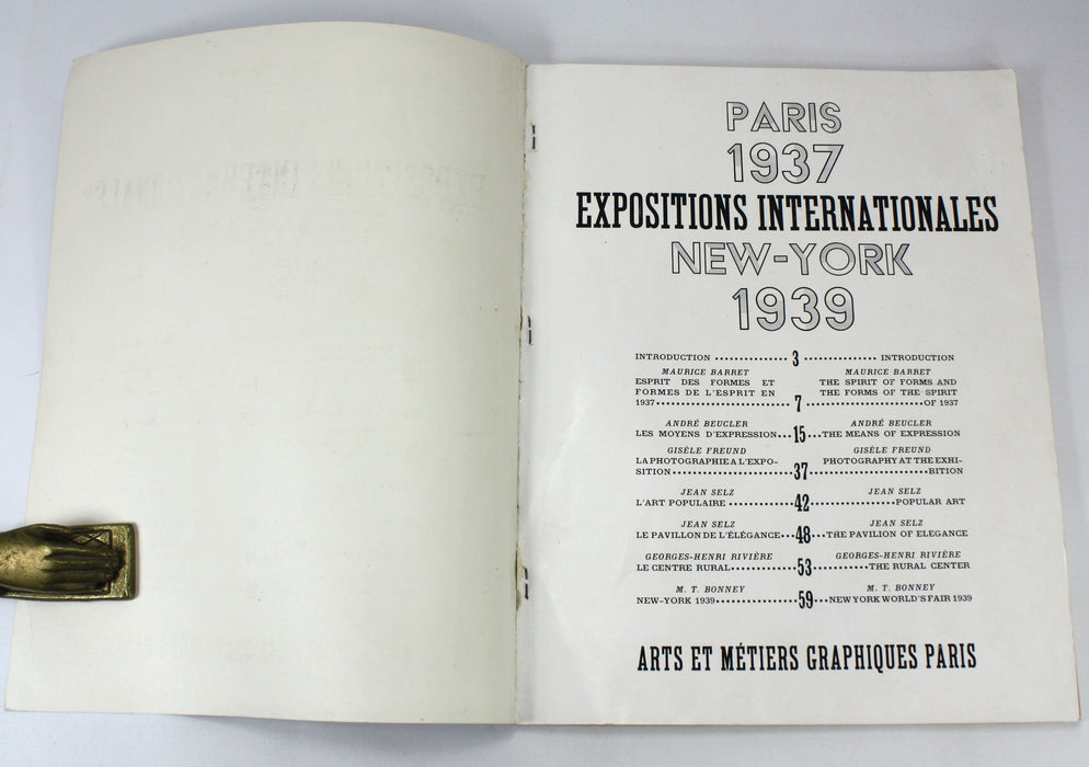 Expositions Internationales; Paris 1937, New-York, 1939, Arts et Metiers Graphiques, Paris