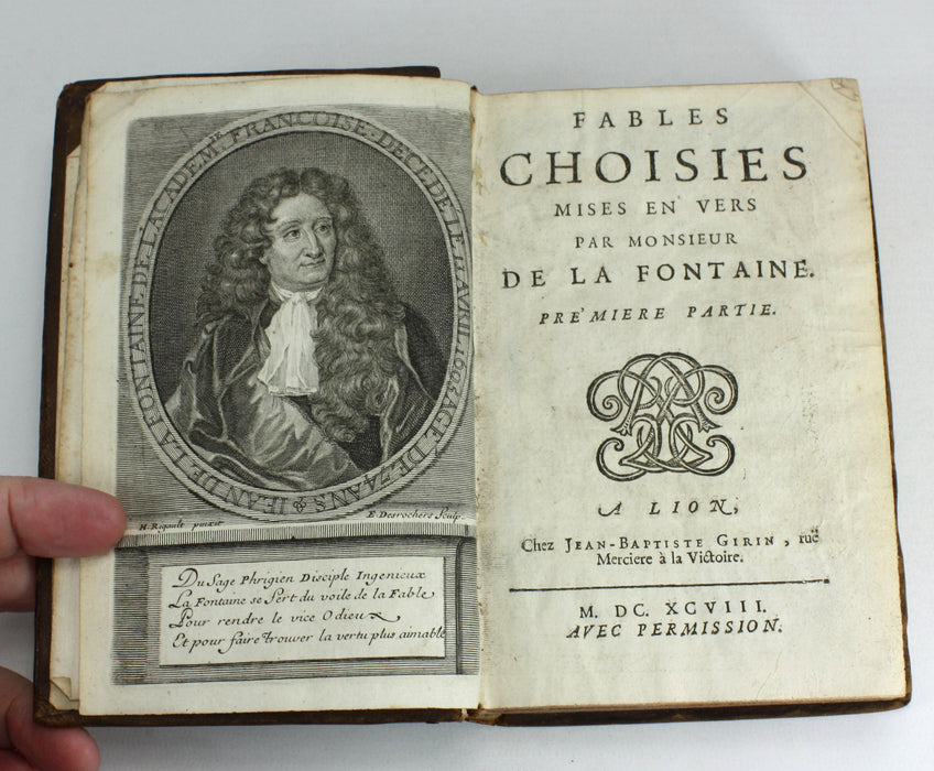 Fables Choisies Mises en Vers Par Monsieur De La Fontaine, 1698; 2 Volume Set