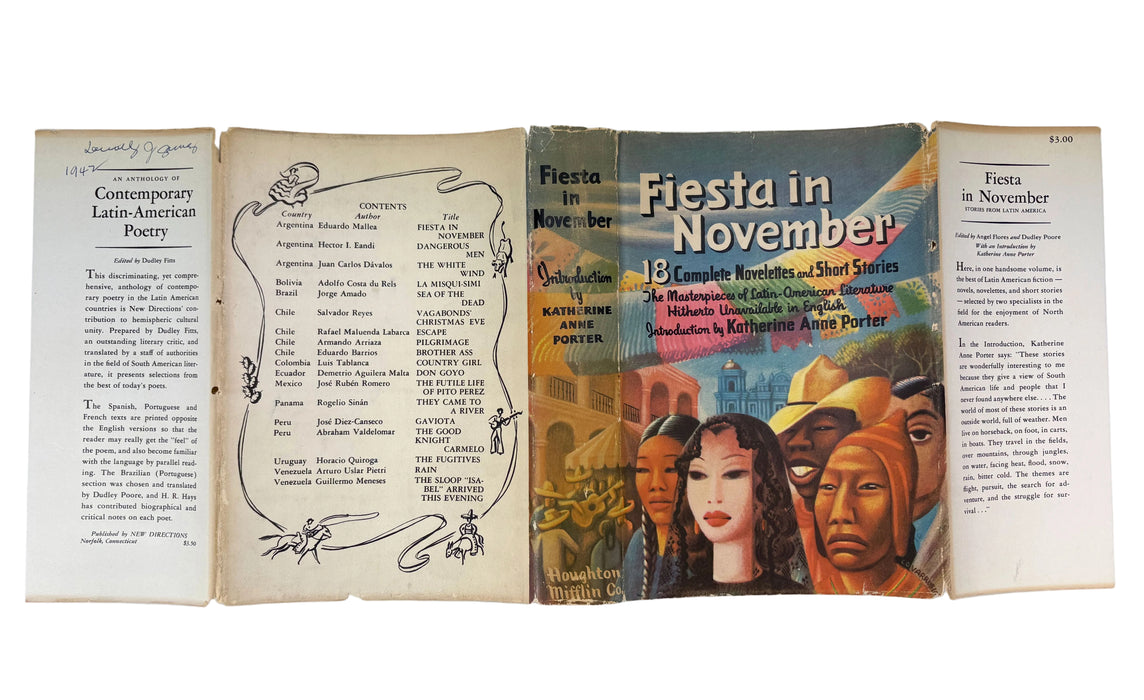 Fiesta in November; Stories from Latin America, edited by Angel Flores & Dudley Poore, Houghton Mifflin, 1942