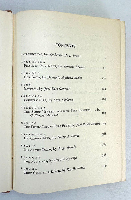 Fiesta in November; Stories from Latin America, edited by Angel Flores & Dudley Poore, Houghton Mifflin, 1942