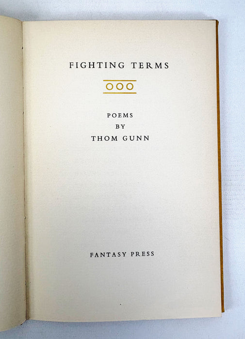 Fighting Terms; Poems by Thom Gunn, Fantasy Press, 1954
