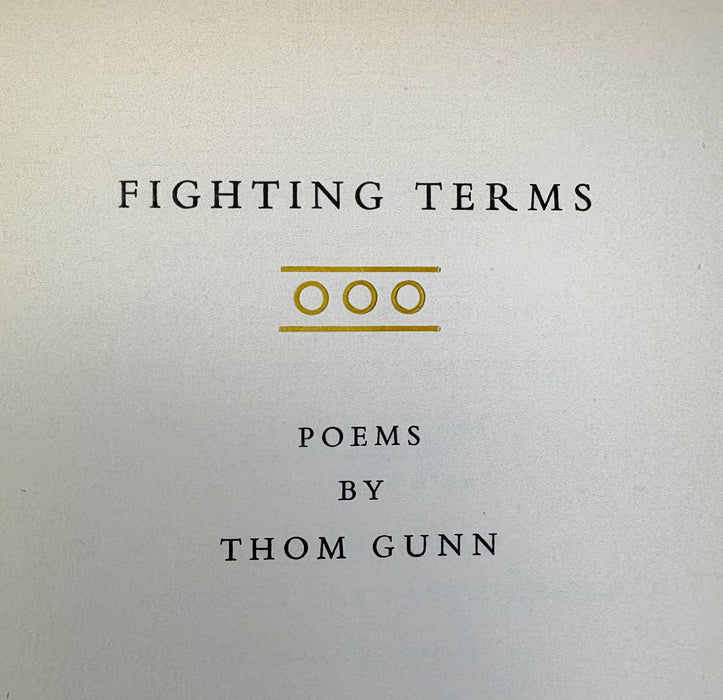 Fighting Terms; Poems by Thom Gunn, Fantasy Press, 1954