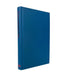Blue book with red text on a white background