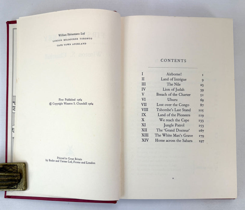 First Journey, by Winston S. Churchill. Signed Limited edition of 260 copies, 1966