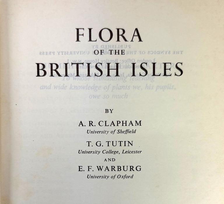 Flora of the British Isles, Clapham, Tutin & Warburg, Cambridge University Press, 1952