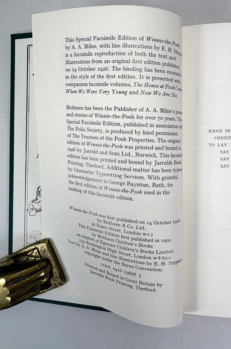 Folio Society; Winnie-The-Pooh Collectors' Edition box set, 1999, Methuen