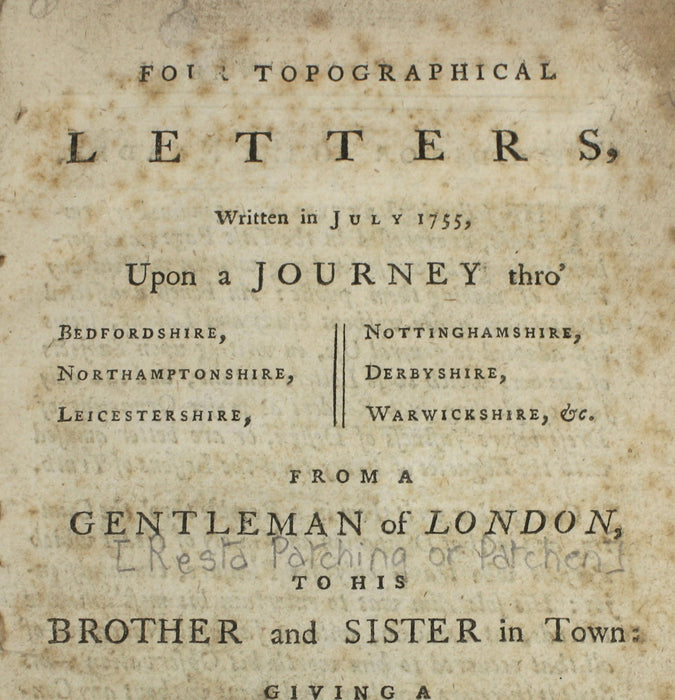 Four Topographical Letters, written in July 1755, from a Gentleman of London, I. Thompson and Company, 1757