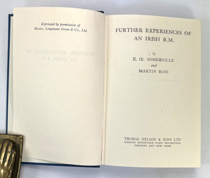 Further Experiences of an Irish R.M., E. OE. Somerville and Martin Ross, Thomas Nelson & Sons, 1938