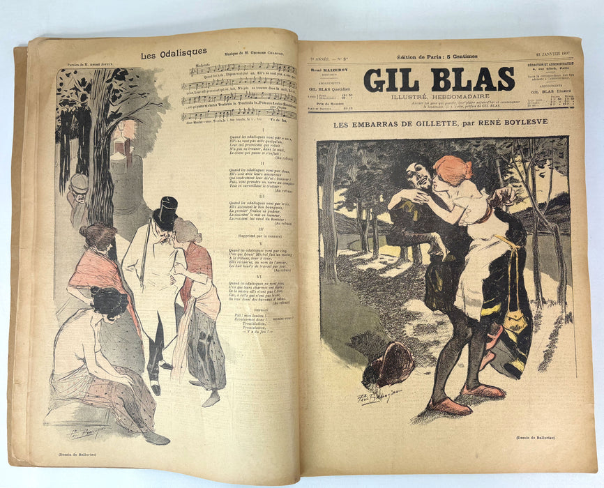 Gil Blas Illustré, Complete bound run of 53 issues for 1897 of this Art Nouveau / Belle Époque periodical