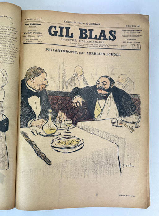 Gil Blas Illustré, Complete bound run of 53 issues for 1897 of this Art Nouveau / Belle Époque periodical