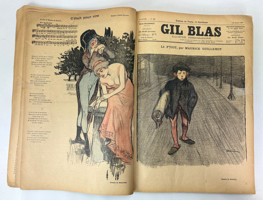 Gil Blas Illustré, Complete bound run of 53 issues for 1897 of this Art Nouveau / Belle Époque periodical