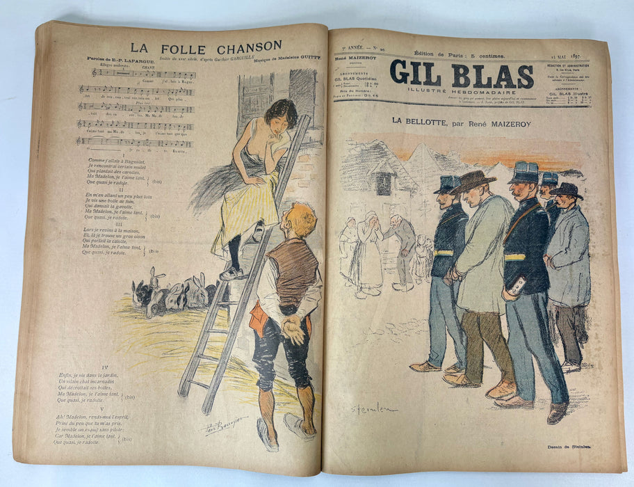 Gil Blas Illustré, Complete bound run of 53 issues for 1897 of this Art Nouveau / Belle Époque periodical