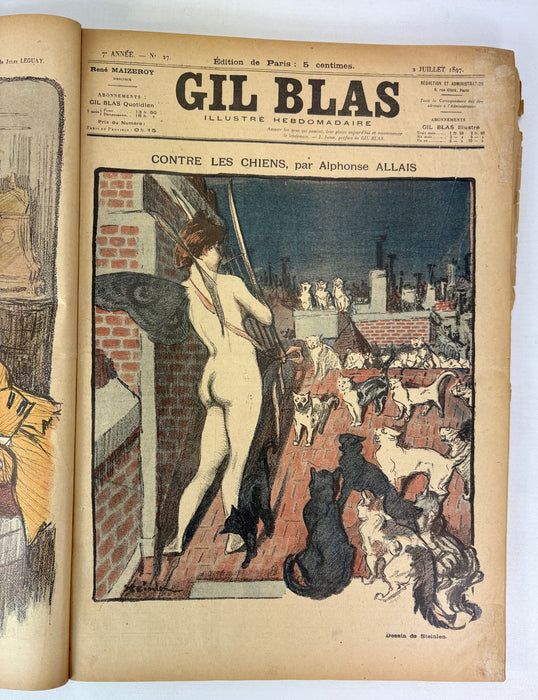 Gil Blas Illustré, Complete bound run of 53 issues for 1897 of this Art Nouveau / Belle Époque periodical