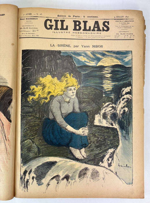 Gil Blas Illustré, Complete bound run of 53 issues for 1897 of this Art Nouveau / Belle Époque periodical