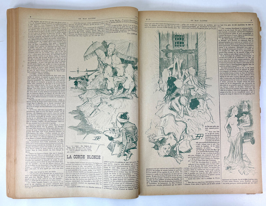 Gil Blas Illustré, Complete bound run of 53 issues for 1897 of this Art Nouveau / Belle Époque periodical