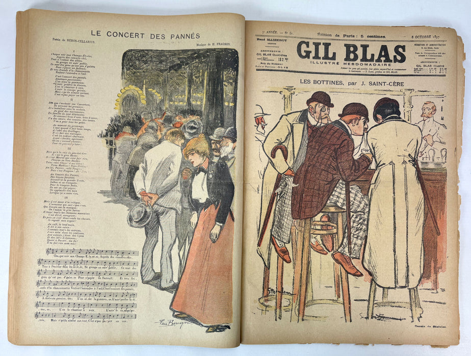 Gil Blas Illustré, Complete bound run of 53 issues for 1897 of this Art Nouveau / Belle Époque periodical