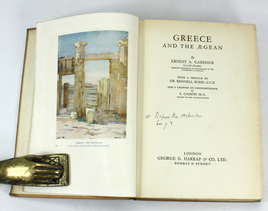 Greece and the Aegean, Ernest A. Gardner, 1933