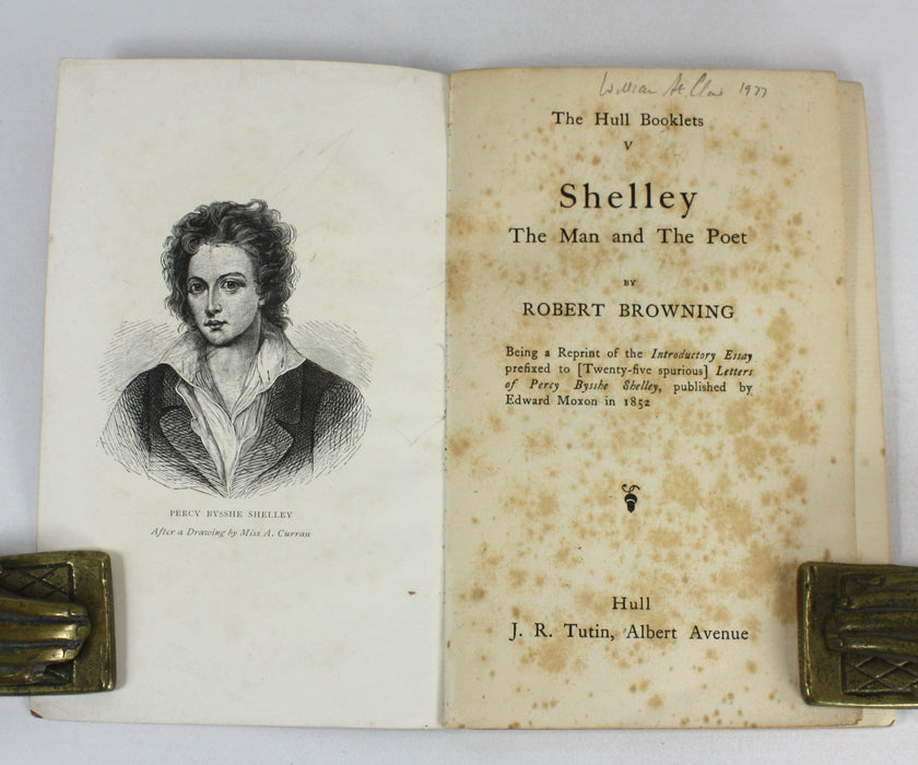 Group of 4 x Percy Bysshe Shelley Pamphlets from the Library of William St Clair