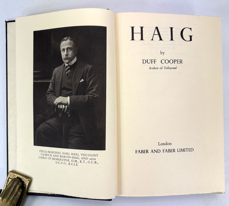 Haig by Duff Cooper, in Two Volumes, Faber and Faber, 1935