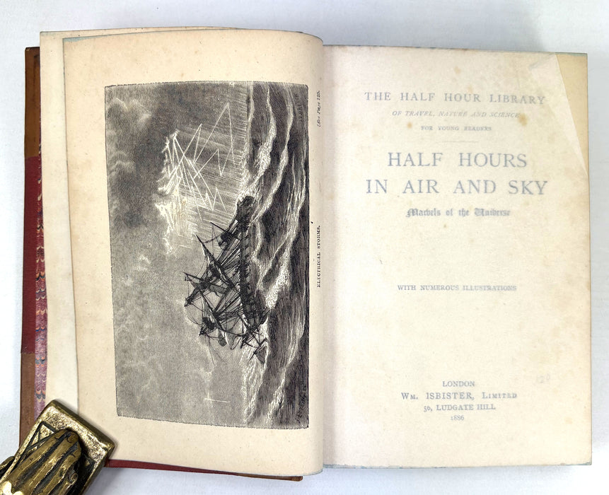 Half Hours in Air and Sky; Marvels of the Universe, Wm. Isbister, London 1886. Prize binding.