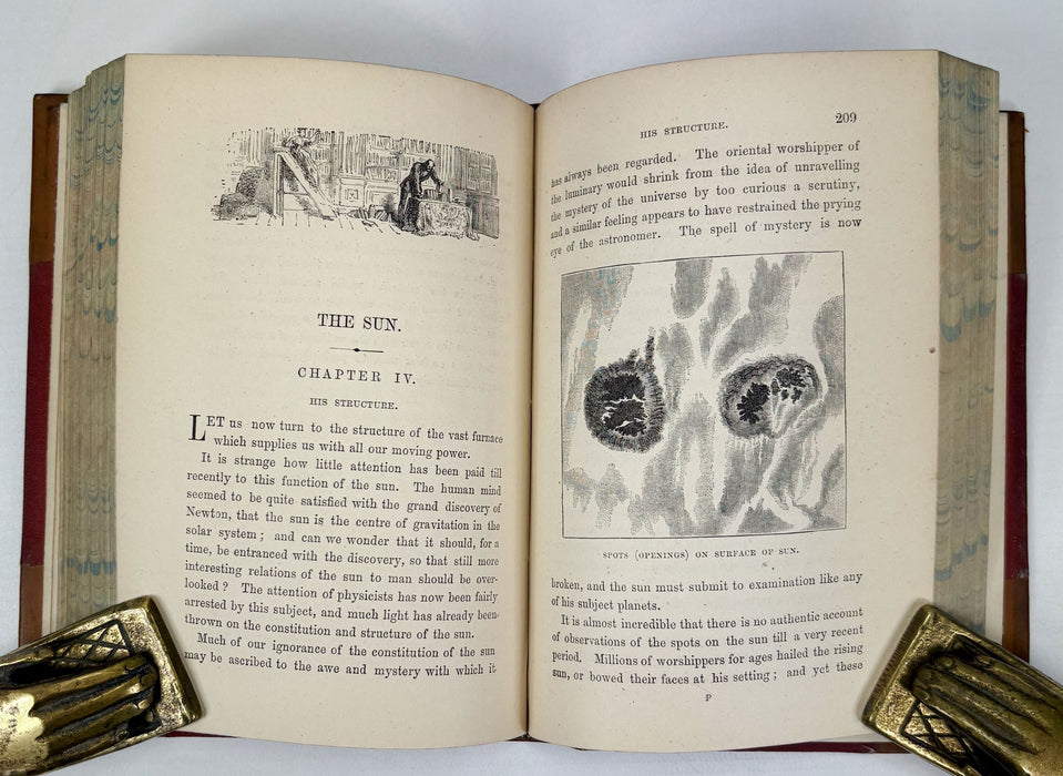 Half Hours in Air and Sky; Marvels of the Universe, Wm. Isbister, London 1886. Prize binding.
