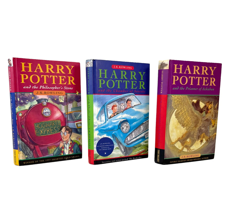 Harry Potter; 3 early Ted Smart editions. By J.K. Rowling 1998-99