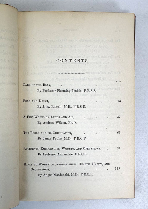 Health Lectures for the People; Delivered in Edinburgh During the Winter of 1880-81, MacNiven and Wallace, 1881