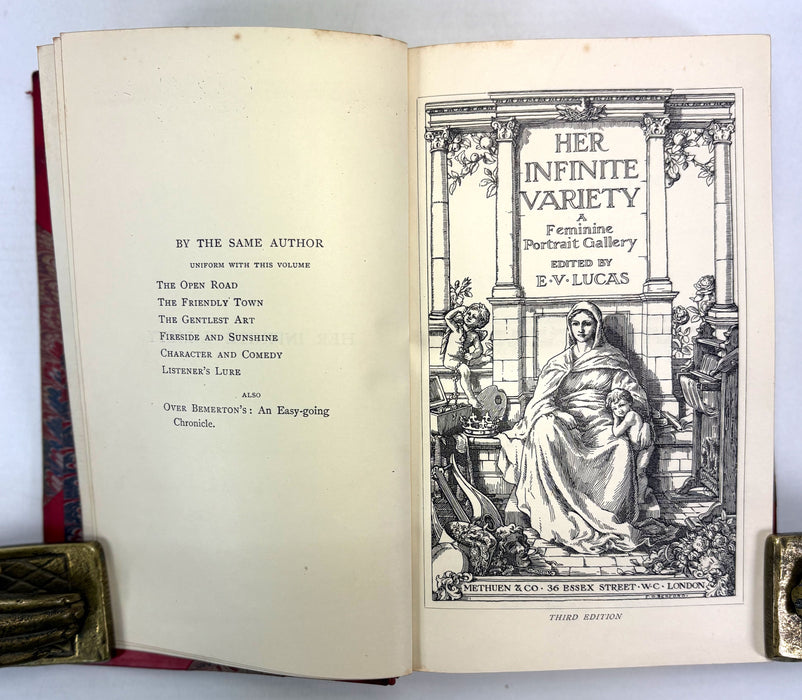 Her infinite Variety; A Feminine Portrait Gallery. Edited by E.V. Lucas, 1908. Bumpus binding.