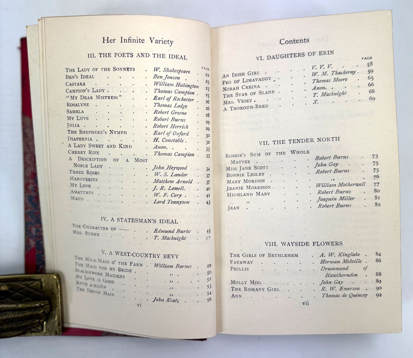 Her infinite Variety; A Feminine Portrait Gallery. Edited by E.V. Lucas, 1908. Bumpus binding.