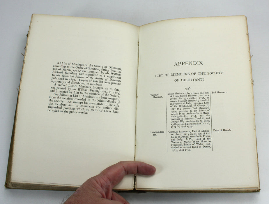 History of The Society of Dilettanti, Lionel Cust & Sidney Colvin, 1898, Limited edition