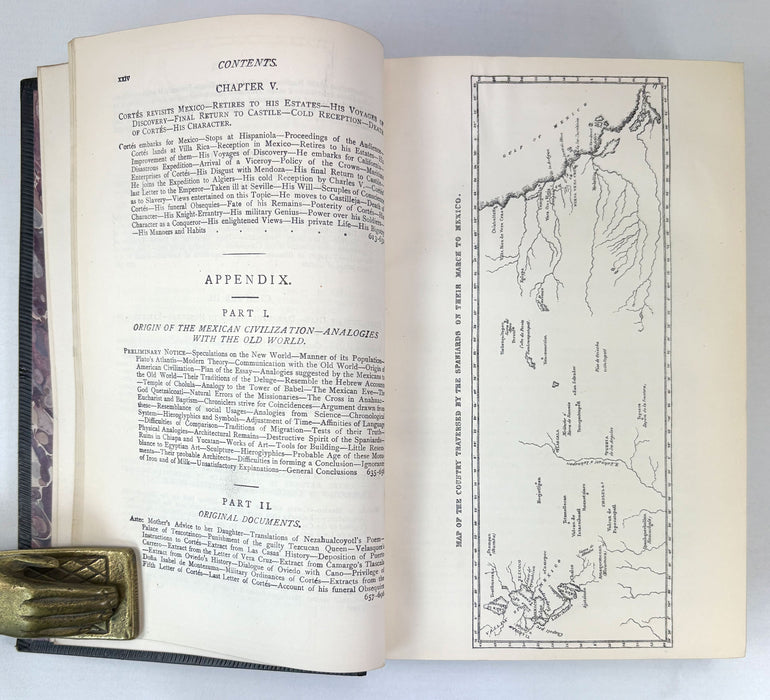 History of the Conquest of Mexico by William H. Prescott, Swan Sonnenschein & Co., c.1890, Magdalen College, Oxford prize binding