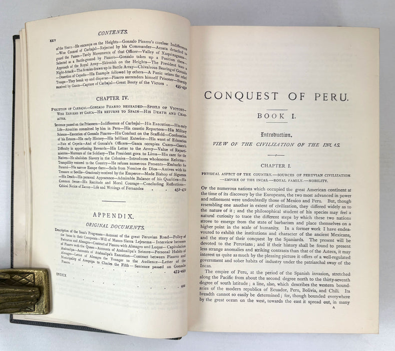 History of the Conquest of Peru, by William H. Prescott, Swan Sonnenschein & Co., 1893, Magdalen College, Oxford prize binding
