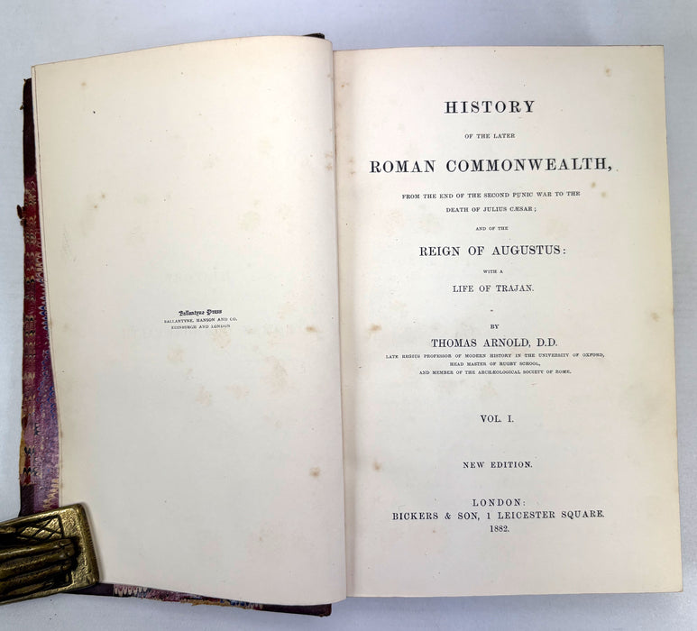 History of the Later Roman Commonwealth, Thomas Arnold, 1882
