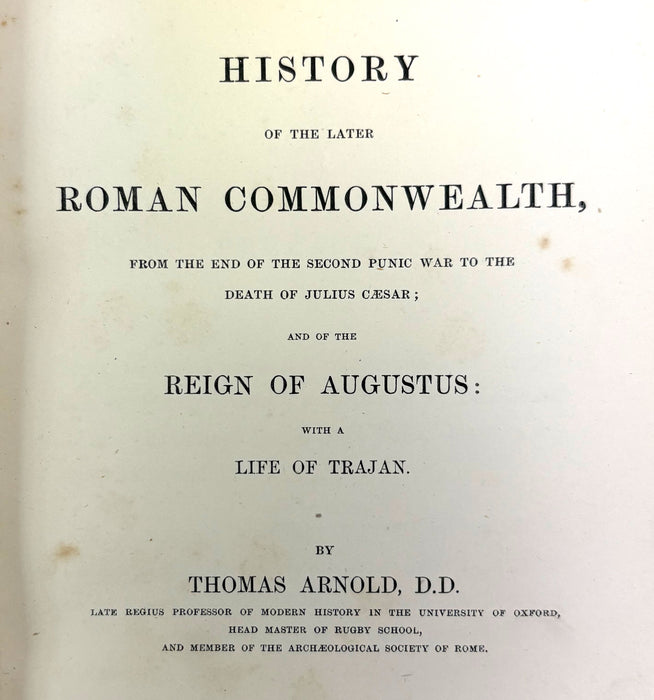 History of the Later Roman Commonwealth, Thomas Arnold, 1882