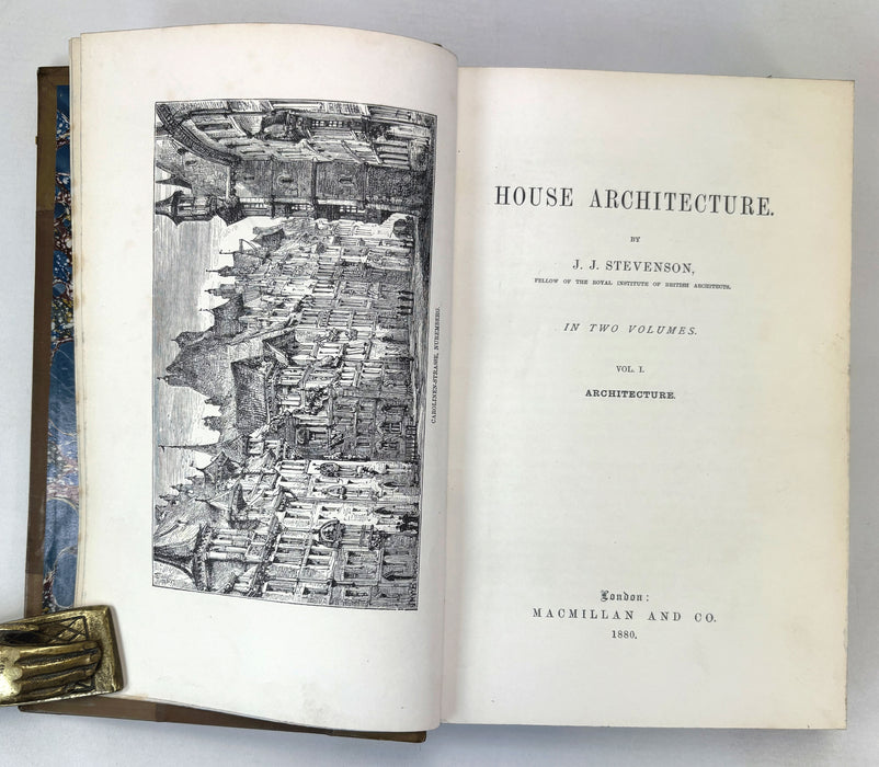 House Architecture, by J.J. Stevenson, In Two Volumes, Macmillan and Co., London, 1880. Presentation copy signed by William Jack
